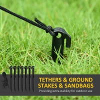 HOMCOM 5FT Halloween Inflatables Ghost and Tombstone, Blow Up Outdoor Halloween Decorations with Build-in LED Lights for Garden, Lawn, Party(m-7)