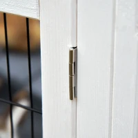 PawHut Conejera de Madera Caseta de Interior para Mascotas Pequeñas 2 Pisos con Ruedas Bandeja Extraíble Rampa 102x60x63,5 cm Gris Blanco(m-8)
