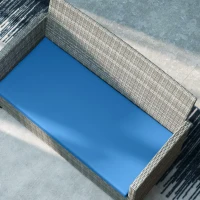 Outsunny Outdoor Seat Cushion Pads for Rattan Furniture, 3 PCs Garden Furniture Cushions,  Sky Blue(m-9)