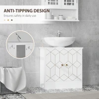 HOMCOM Under Sink Bathroom Cabinet, Under Sink Cabinet with Adjustable Shelf and Open Compartment for Basin with or without Pedestal, 60 x 30 x 60cm, White(m-7)