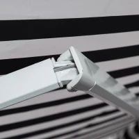 Outsunny 3.5M x 2.5M Garden Patio Manual Awning Canopy Sun Shade Shelter Retractable Gear Lever Winding Handle - Grey(m-6)