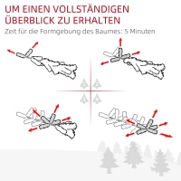HOMCOM Weihnachtsbaum mit LED-Beleuchtung, 60 cm, Tannenzapfen und rote Beeren, inkl. Ständer, Grün/Weiß(m-7)