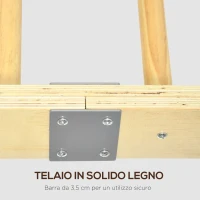 HOMCOM Spalliera Svedese da Palestra in Legno di Faggio con 13 Barre, 78x27x240cm(m-6)