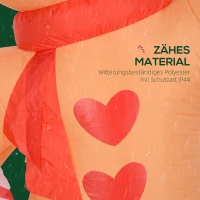 Outsunny Lebkuchenmann mit Zuckerstange, 2,45 m groß, aufblasbar, weiße LED-Beleuchtung, 170 x 100 x 245 cm(m-5)