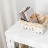 PawHut 2-in-1 Dog Cage and Side Table, with Two Lockable Doors, for Medium Dogs - White(m-9)