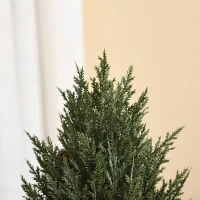 HOMCOM Mini-Weihnachtsbaum mit roten Beeren und Tannenzapfen, inkl. Übertopf 27 cm x 27 cm x 47 cm, Mehrfarbig(m-8)
