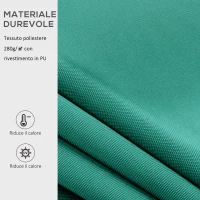 Outsunny Tenda da Sole Avvolgibile a Caduta con Manovella, in Alluminio e Poliestere, 3x2.5m, Verde Scuro(m-4)