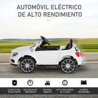 HOMCOM Coche Eléctrico para Niños de 3 Años Mercedes Benz GLA con Mando a Distancia MP3 USB Luces y Sonidos 100x58x46 cm Blanco(m-4)