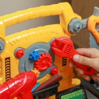 AIYAPLAY 102-Piece Kids Tool Bench with Electric Drill, Storage for Ages 3-6 Years, Yellow(m-9)