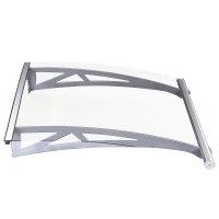Outsunny Door Awning Canopy Window Rain Shelter Cover Front Back Porch Window Shade Aluminium Bracket 120cm x 90cm(m-8)