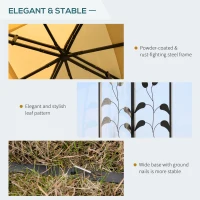 Outsunny 3(m) x 3(m) Garden Gazebo, Double Roof Outdoor Gazebo Canopy Shelter with Netting, Solid Steel Frame, for Garden, Lawn and Deck, Beige(m-6)