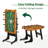 HOMCOM Folding Football Gaming Table Mini Foosball Soccer Table for Family Fun Indoor Play Sports(m-5)