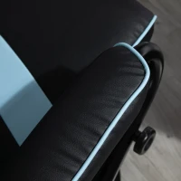 Vinsetto Set 2 Pezzi Poltrona Reclinabile con Poggiapiedi Stile Gaming, Inclinazione 130° e Supporto Lombare, Nero e Azzurro(m-9)