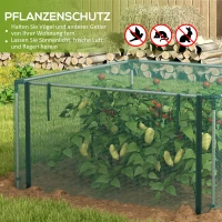 Outsunny Pflanzenschutznetz, Gemüseschutz, Reißverschlusstür, Stahlrahmen, 125x125x62,5 cm, Grün/Silber(m-4)