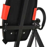 HOMCOM Tabla de Inversión por Gravedad Plegable con Inclinación hasta 90° y Cinturones de Seguridad 79x114x153 cm Rojo y Negro(m-8)