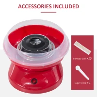 HOMCOM Candy Floss Machine Electric Cotton Candy Maker Gadgetry 450W (Red)(m-5)