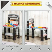 HOMCOM 79 Piece Kids Workbench Construction Toy w/ Storage Compartment Box Electric Drill Ages 3+ Years(m-7)