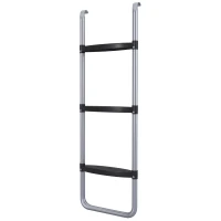 SPORTNOW Galvanised Steel Trampoline Ladder, 2 Steps/3 Steps Outdoor Trampoline Accessories for 6ft, 8ft, 10ft, 12ft, 13ft, 14ft, 16ft Trampoline, 97L x 32Wcm, Silver Tone(m-11)