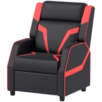 AIYAPLAY 2 in 1 Kids Chair Recliner with Backrest, Armrest, Footrest, PU Leather, for 3-9 Years Old, Black(m-11)