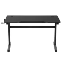 Vinsetto Schreibtisch Computertisch höhenverstellbar Handkurbellift Stehschreibtisch Bürotisch Verstellbare Fußstützen Metall Schwarz 120 x 60 x 72-117 cm(m-10)
