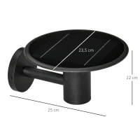 Outsunny Gartenlicht Gartenbeleuchtung Outdoor-Beleuchtung, wetterbeständig,  25 cm x 23,5 cm x 22 cm, Schwarz(m-3)