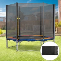 HOMCOM Red de Seguridad de Reemplazo para Trampolín Ø305 cm con Puerta con Cremallera para 6 Postes Rectos Ø305x180 cm Negro(m-2)