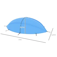 Outsunny Sonnenschutz für Pools, einfacher Aufbau, anpassbare Position, UV-Schutz, blau, 3 x 1,5 x 1,2 m(m-3)