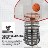 SPORTNOW Basketball-Rebounder, höhenverstellbar, 360° drehbar, Kunststoff, 35,6L x 35,6B x 75,5H cm, Schwarz(m-5)