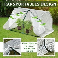 Outsunny Mini Gewächshaus, wetterbeständig, leicht zu transportieren, 99 cm x 71 cm x 60 cm, Folientunnel, Grün(m-6)