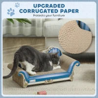 PawHut 2-in-1 Cat Scratching Board with Catnip for Indoor Cats, 26.5 x 57 x 26.5cm, Blue(m-5)