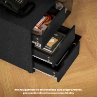 HOMCOM Cajonera de Oficina con Ruedas 3 Cajones Cajonera para Escritorio Estudio 40x50x57,5 cm Negro(m-7)