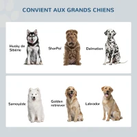 PawHut Gamelles chiens surélevées gamelle double chien chat porte-gamelles 60 x 30 x 35,5 cm 2 gamelles 2L acier inox incluses bois blanc(m-7)