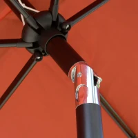 Outsunny 2 x 3(m) Garden Parasol Umbrella, Rectangular Outdoor Market Umbrella Sun Shade with Crank & Push Button Tilt, 6 Ribs, Aluminium Pole, Wine Red(m-8)