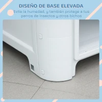 PawHut Caseta para Perros Mini para Uso Interior y Exterior con respiraderos Estilo Cabaña Resistente 59x75x66 cm Azul y Gris(m-6)