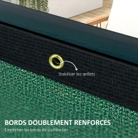 Outsunny Brise-vue toile 160 gsm renforcée extérieur avec attaches et œillets, dim. 15,25L x 1,75H m(m-6)