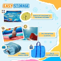 Outsunny 4 in 1 Kids Bouncy Castle Large Sailboat Style Inflatable House Slide Trampoline Water Pool Climbing Wall with Blower Carrybag for Kids Age 3-8, 2.65 x 2.6 x 2m(m-8)