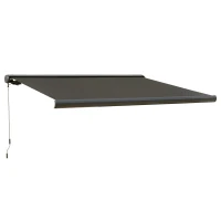 Outsunny Elektromarkise, mit Fernsteuerung, inkl. Bausatz für Montage, Metallrahmen, dunkelgrau, 4 x 3 m(m-10)