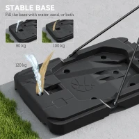 SPORTNOW 2.3-3.05m Basketball Hoop and Stand, with Weighted Base, Wheels, Black(m-5)