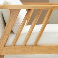 HOMCOM Sillón de Salón Tapizado en Terciopelo con Cojín y Patas de Madera de Caucho para Oficina 68x75x78 cm Crema(m-8)