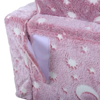 AIYAPLAY 2 in 1 Kids Folding Bed Armchair with Glow in The Dark Cosmic Design, Washable Cushion and Cover, Pink(m-8)