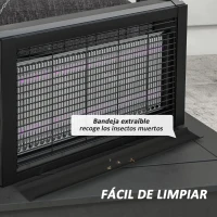 HOMCOM Lámpara Antimosquitos con Luces LED Mata Mosquitos Eléctrico Efecto 60 m² para Interior 49x6x25 cm Negro(m-7)