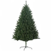 HOMCOM Albero di Natale Artificiale 180cm con 800 Rami e Base in Metallo, Verde(m-1)