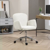 HOMCOM Fauteuil de bureau contemporain dossier accoudoirs grand confort hauteur réglable pivotant 360° piètement chromé(m-2)