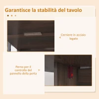 HOMCOM Tavolo Pieghevole con 2 Ribalte Ovale, Consolle Salvaspazio in Legno, Marrone(m-6)