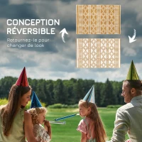 Outsunny Tapis d'extérieur réversible imperméable motifs géométriques pour jardin, terrasse, balcon - dim. 121L x 182l(m-6)