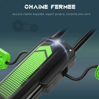 HOMCOM Kart à pédales pour enfant siège réglable 3 positions frein à main enfant de 5 à 12 ans vert noir(m-7)