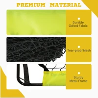 HOMCOM Two Football Goal Nets, Foldable Outdoor Sport Training Equipment, for Teens, Adults, with Carrying Bag, Yellow(m-7)