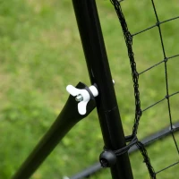 HOMCOM Red de Rebote Reboteador de Metal con Ángulo Ajustable para Entrenamiento de Deportes 96x80x96 cm Negro(m-7)