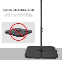 Outsunny 3m Cantilever Overhanging Parasol, with Cross Base - Black(m-6)