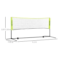 SPORTNOW 3m Badminton Net, Height Adjustable Outdoor Sports Net, with Carry Bag, for Tennis, Pickleball, Volleyball(m-3)